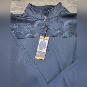 New Nwt Men Quater Zip Blue Pebble Beach Shirt Xxl